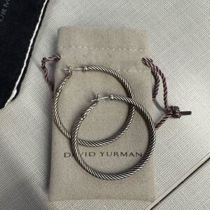 David Yurman Twisted Silver Hoops